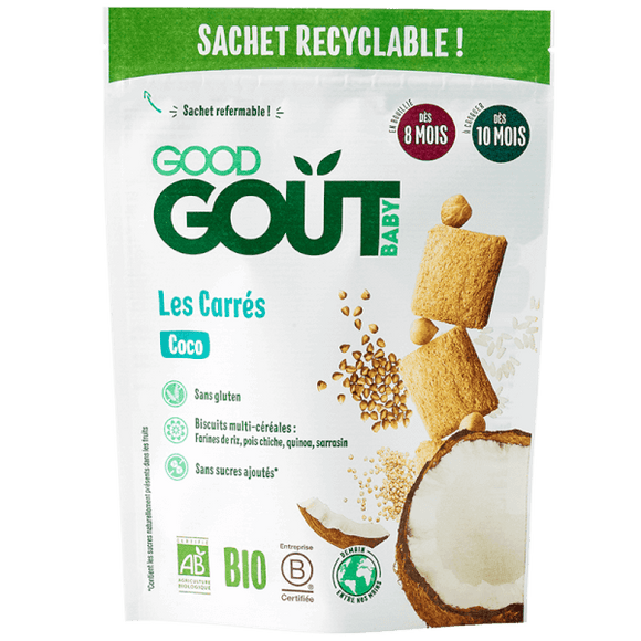 Good Gout Organic Squares Coconut 50g (8mos)