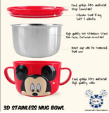 Dish Me DISNEY 3D STAINLESS MUG BOWL, CUP, SPOON & FORK SET (Gift Set)