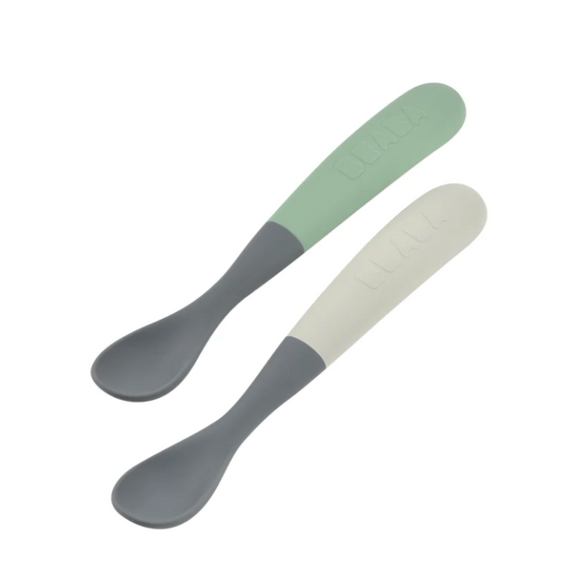 Beaba 1st-Age Silicone Spoons Set Two-Tone Cased