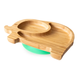 Ecorascals Bamboo Elephant Shape Suction Plate for Baby & Toddler