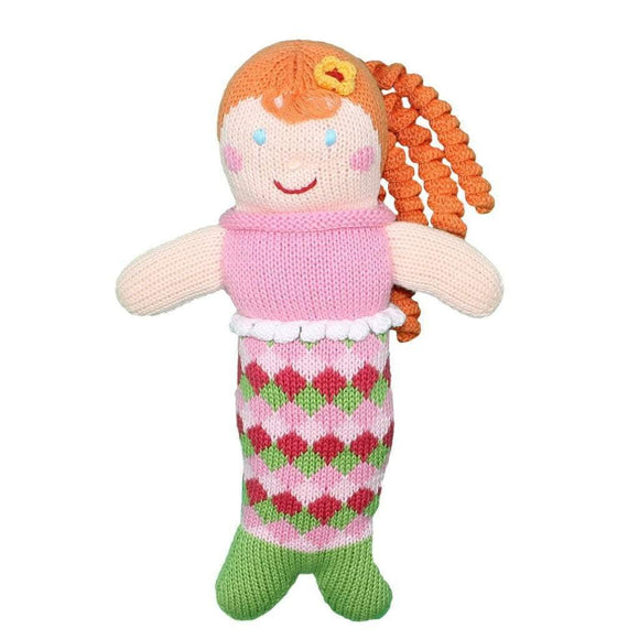 ZUBELS BABY PENNY THE MERMAID HAND-KNIT RATTLE TOY