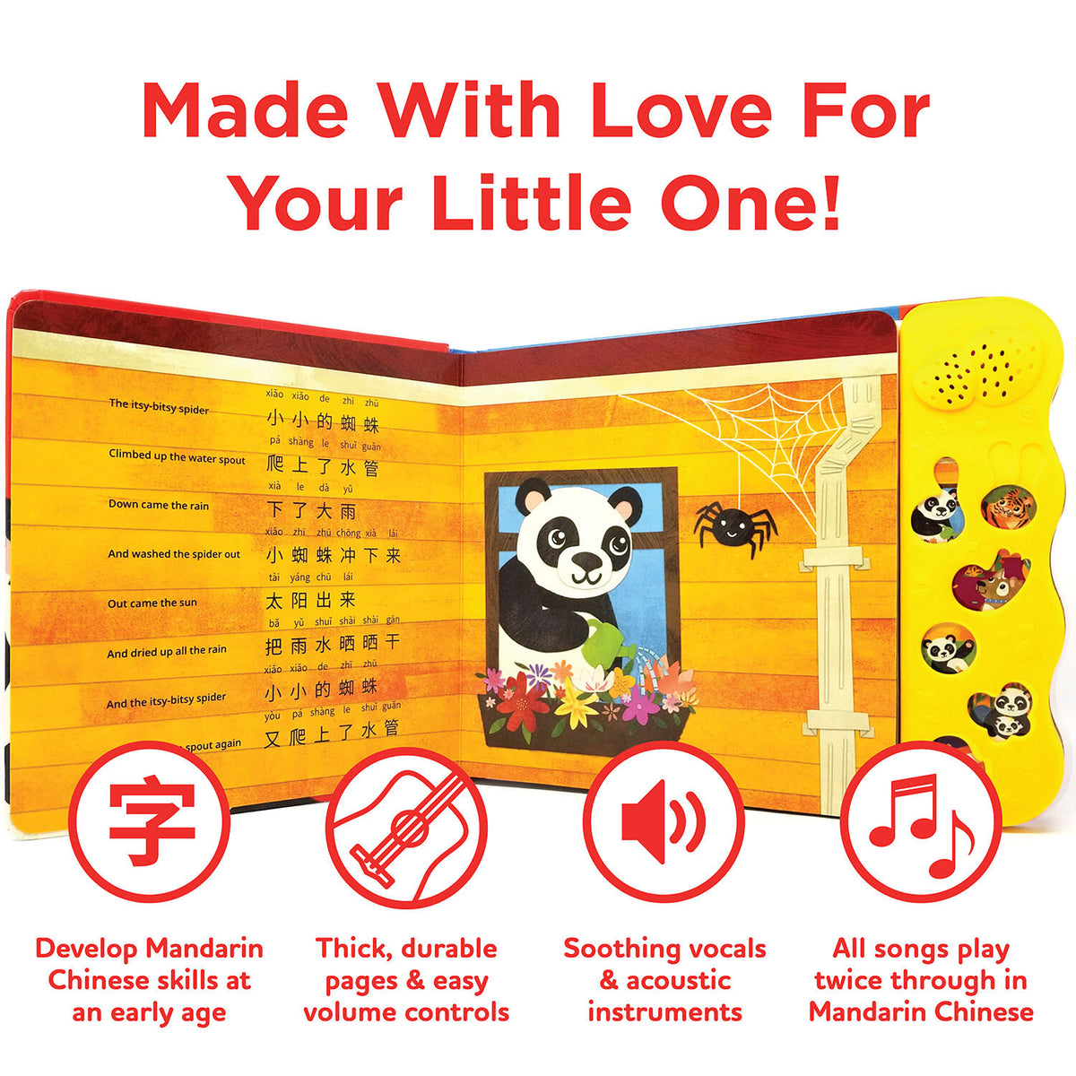 Bao Bao Learns Chinese Learn Mandarin Chinese with our Music Book Children's Rhymes for Toddlers & Babies Interactive Music Learning Toys