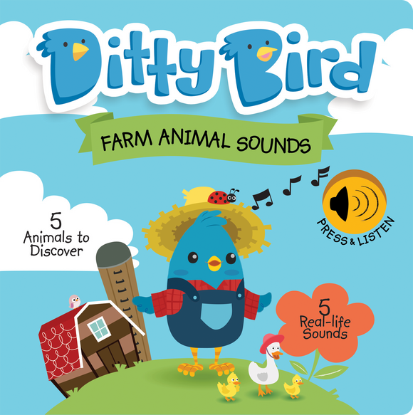 Ditty Bird Musical Book - Farm Animals