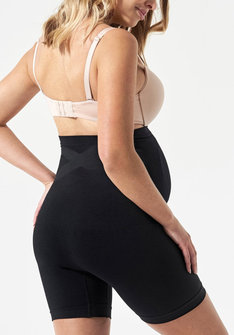 SPANX Mama Short Maternity Shapewear Supports Craddles Tummy Black