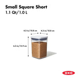 OXO POP Container, Small Square Short 1.1 qt.