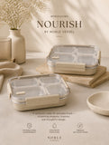 Noble Vessel Premium Stainless Steel Lunch Box - Nourish Trio (Off White)