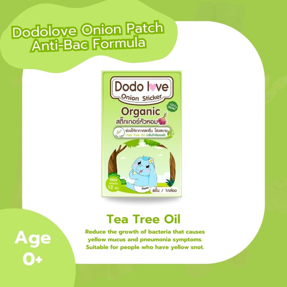 DodoLove Onion Stickers Tea Tree Oil Formula - Anti Bacterial (6 Stickers)