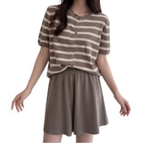 Artse Mnl Button Stripe Shorts Set