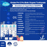 Kindee Organic Pre & Pro Biotic Toothpaste Anti-Plaque 60g 1000ppm 6m+