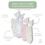 Swaddies Infant Velcro Swaddle Wrap with Knotted Hat