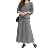Artse Mnl Knitted Batwig Skirt Set