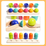 The Kiddie Concept Wooden Color Matching Balls and Stacking Cups