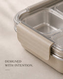 Noble Vessel Premium Stainless Steel Lunch Box - Nourish Quad (Off White)