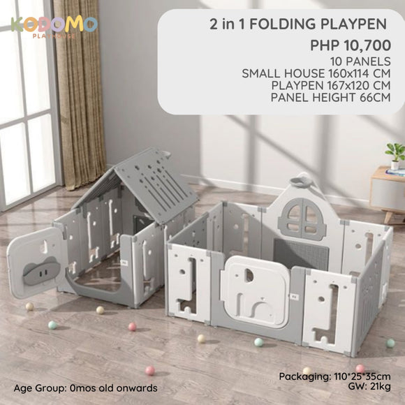 Kodomo Playhouse Folding Playpen 2 in 1