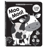 Hinkler Explore High Contrast Moo Moo! Touch and Feel Board Book