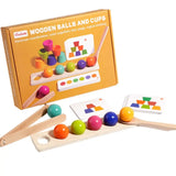 The Kiddie Concept Wooden Color Matching Balls and Stacking Cups