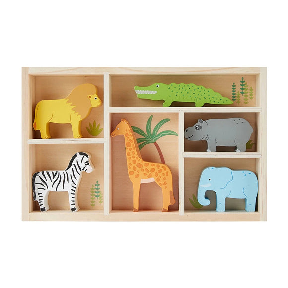 Anko Wooden Safari Animal Gift Set