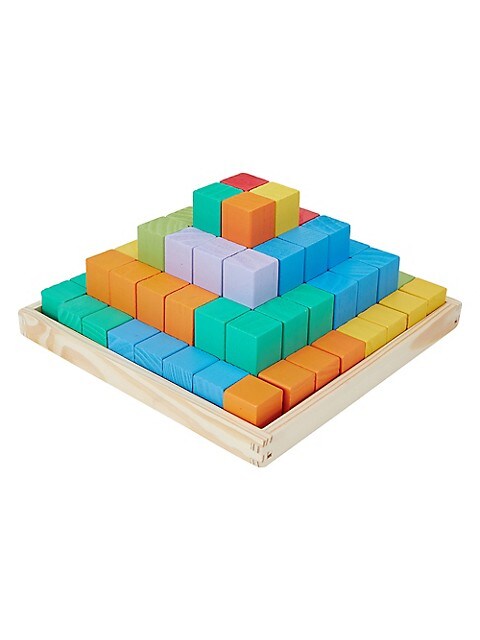 Anko 64 Piece Wooden Blocks Pyramid