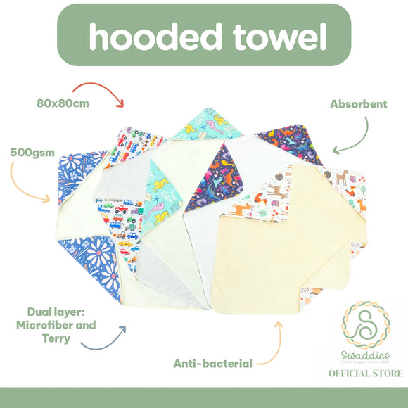 Swaddies Premium Soft Hooded Towel Dual-layer