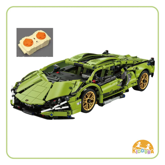 Kiddora - Green LR Supercar Bricks with RC