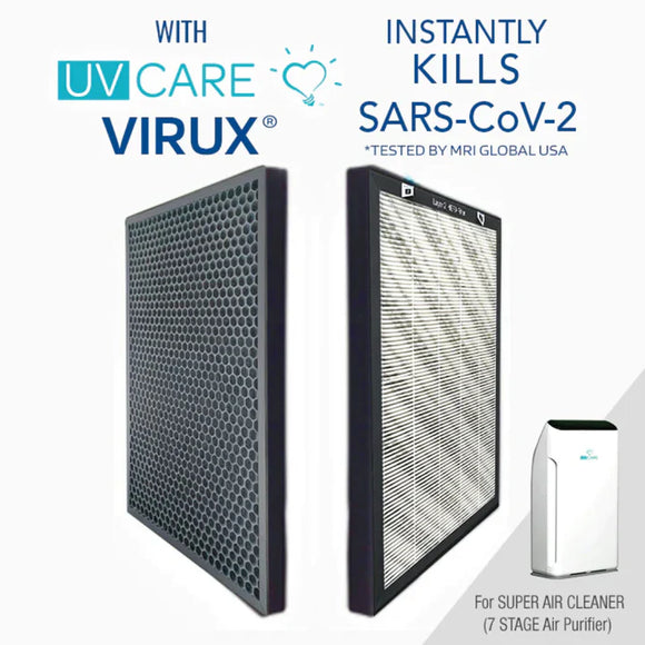 Uv Care Super Air Cleaner (7- Stages) - Filter Replacements With Virux  (H13 Hepa Filter)