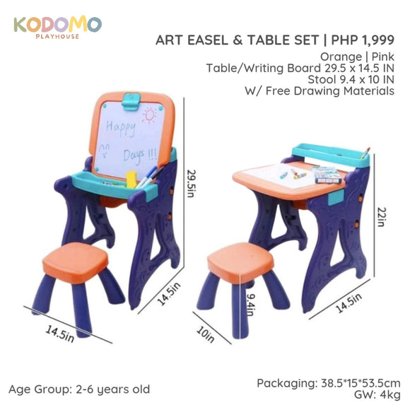 Kodomo Playhouse - Art Easel and Table Set