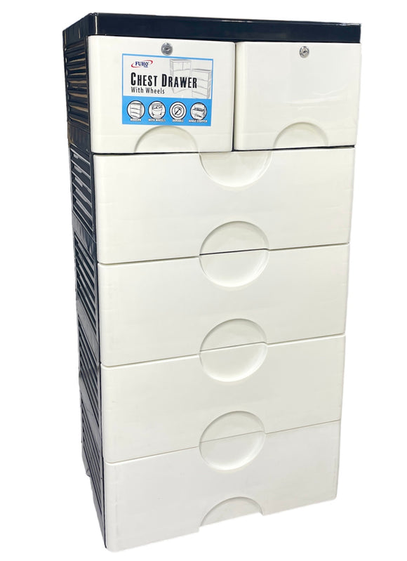 Plexco - 5Layer Chest Drawer with Lock and Wheels