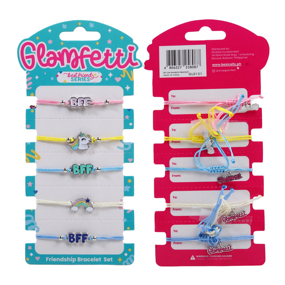 Glamfetti Best Friend Series Jewelry Collection (Unicorn Rainbow BFF Bracelet Set)