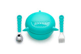 Melii - Silicone Animal Bowls with Lid and Utensils