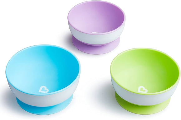 Munchkin Stay Put Suction Bowls – 3 Pack