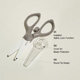 Mother-K Portable Ceramic Scissors with Tong Set