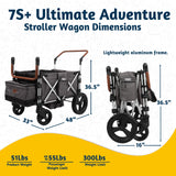 Keenz 7S+ - Ultimate Adventure Stroller Wagon - 4 Passenger