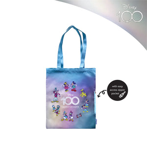 Zippies Lab Disney 100 Mickey & Friends Iridescent Reusable Tote (with magical side pocket)