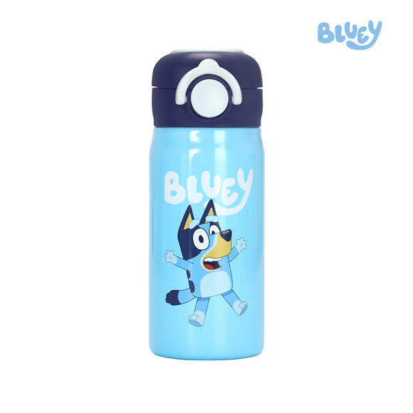 Totsafe Bluey Kids Stainless Steel Insulated Sippy Bottle 350ml (w/extra sippy & straw replacement)