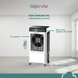 Big Brute Air Cooler 20L Digital with Remote Heavy Duty 20 Liters 130 Watts Remote Control Included 20% OFF