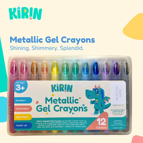 Kirin Metallic Gel Crayons 12s