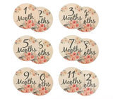 Blooming Wisdom - Round Wooden Milestone Set