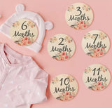 Blooming Wisdom - Round Wooden Milestone Set