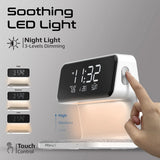 Promate Lumix-15W Multi-Function LED Alarm Clock with 15W Wireless Charger