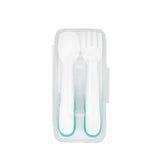 OXO Tot On-the-Go Plastic Fork and Spoon Set with Traveling Case