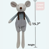 Mikee Fluffie Cotton Linen Plush Doll 16" - Marcus the Mouse
