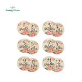 Blooming Wisdom - Round Wooden Milestone Set