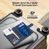 Promate PassMate Anti-Loss Slim Leather Passport Holder with RFID Protection & Smart Tracking