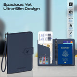 Promate PassMate Anti-Loss Slim Leather Passport Holder with RFID Protection & Smart Tracking