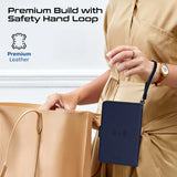 Promate PassMate Anti-Loss Slim Leather Passport Holder with RFID Protection & Smart Tracking