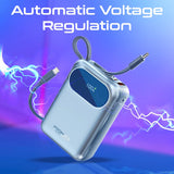 Promate PowerPod-20 Ultra Compact 35W SuperSpeed™ Power Bank with Built-In USB-C & Lightning Cable