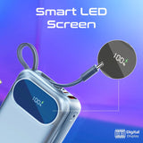 Promate PowerPod-20 Ultra Compact 35W SuperSpeed™ Power Bank with Built-In USB-C & Lightning Cable