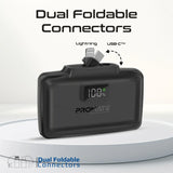 Promate PowerUp-10Duo Ultra-Compact Fast Charging Power Bank with Dual folding USB-C and Lightning Connectors