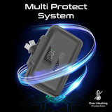 Promate PowerUp-10Duo Ultra-Compact Fast Charging Power Bank with Dual folding USB-C and Lightning Connectors