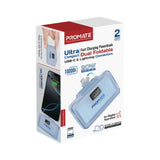 Promate PowerUp-10Duo Ultra-Compact Fast Charging Power Bank with Dual folding USB-C and Lightning Connectors